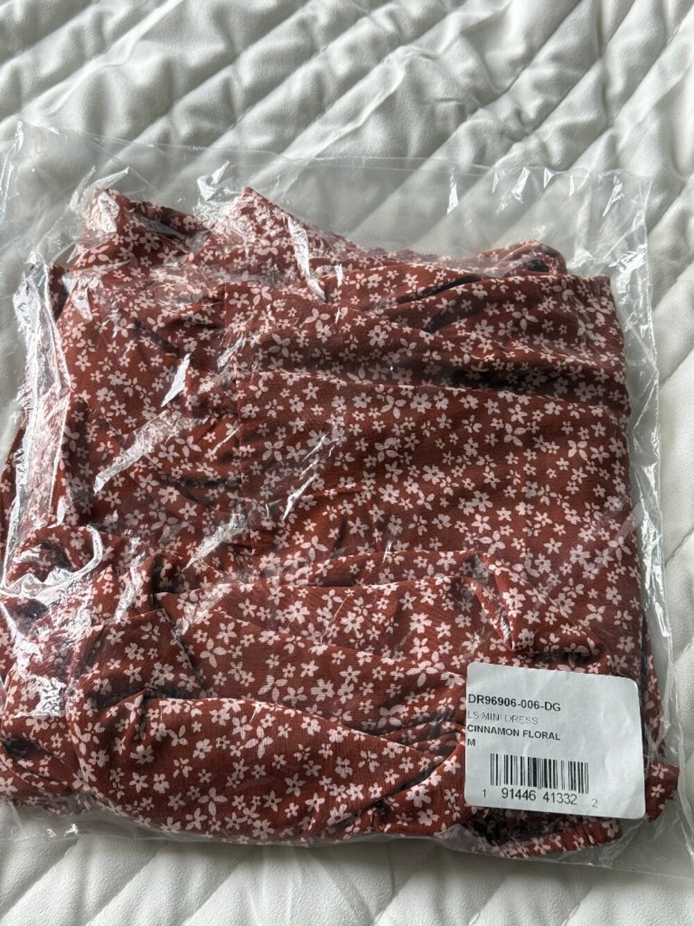 LUSH Long Sleeve Midi Dress Medium, CINNAMON FLORAL - Picture 7 of 7